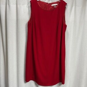 Peter Nygard Red Sheath dress Sz 16 lined work travel classic wedding guest GUC